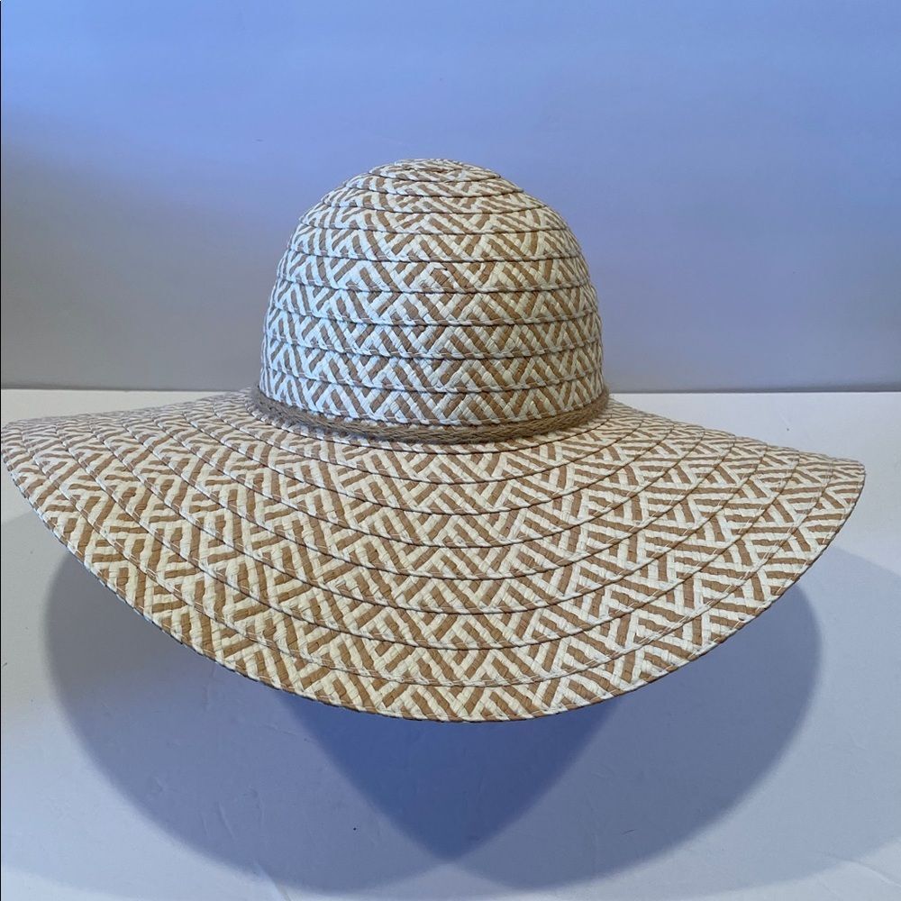 Scala Tan and White Patterned Hat - image 2